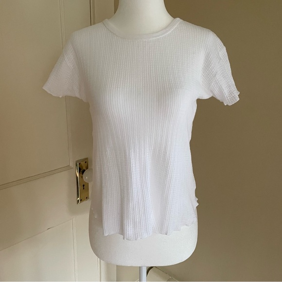 Dkny Tops - DKNY Classic 100% Cotton White Waffle Tee